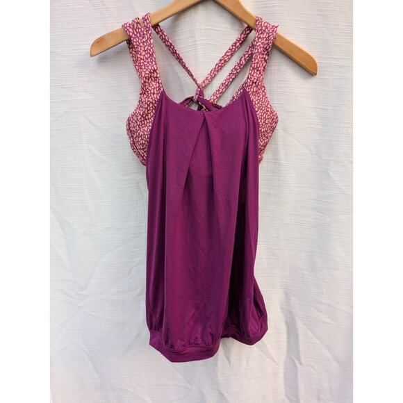 Lululemon Womens Nouveau Limits Tank Top Sz 6 Regal Plum Miss Mosaic Peach Fuzz - Picture 5 of 7